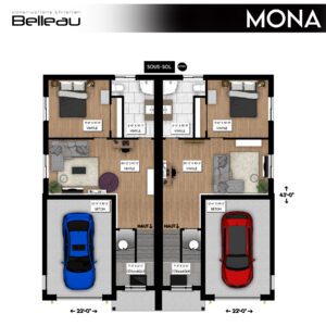 Ceci est le plan du sous-sol. modèle Mona