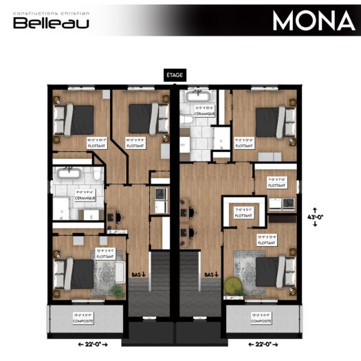 Ceci est le plan de l'étage, modèle Mona