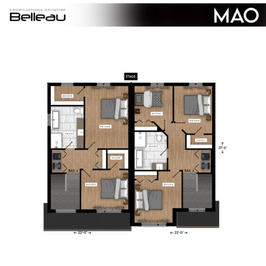 Ceci est le plan de l'étage, modèle Mao