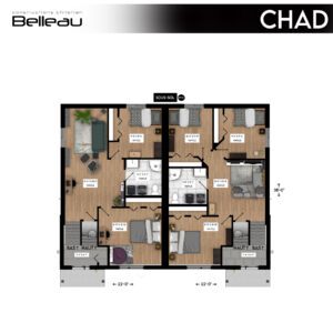 Ceci est le plan du sous-sol, modèle Chad