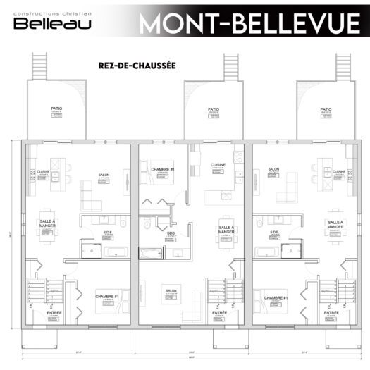 Ceci est le plan du rez-de-chaussée, modèle Mont-Bellevue