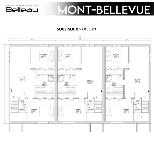 Ceci est le plan du sous-sol, modèle Mont-Bellevue