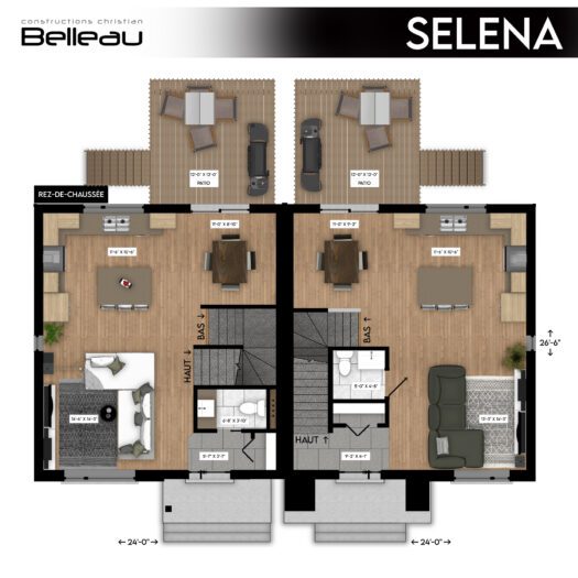 Ceci est le plan du rez-de-chaussée, modèle Selena