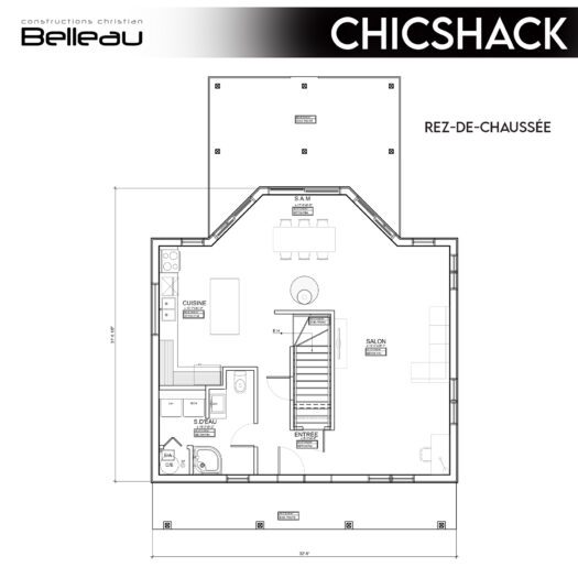 Ceci est le plan du rez-de-chaussée, modèle Chicshack