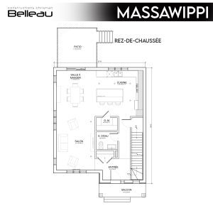 Ceci est le plan du rez-de-chaussée, modèle Massawippi