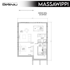 Ceci est le plan du sous-sol, modèle Massawipi