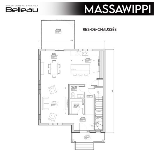 Ceci est le plan du rez-de-chaussée, modèle Massawippi
