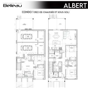 Ceci est le plan du condo 1er étage et sous-sol, modèle Albert